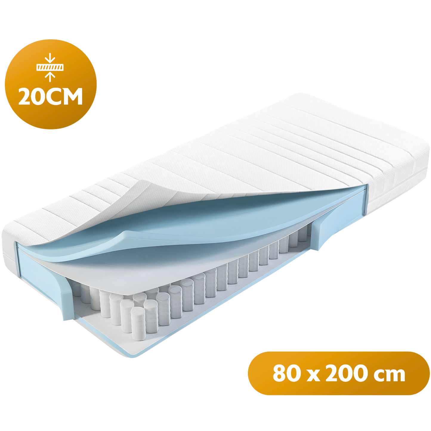 2e Kans Comfy Pocketvering Matras - 20cm dik