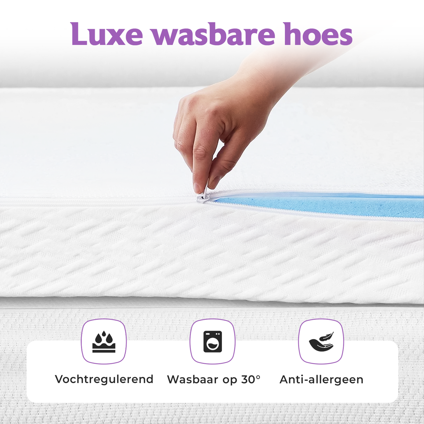 ComfyTop 12 cm Hybride Topper – NASA Traagschuim & Koudschuim met Tencel Hoes & 3D Ventilatieband