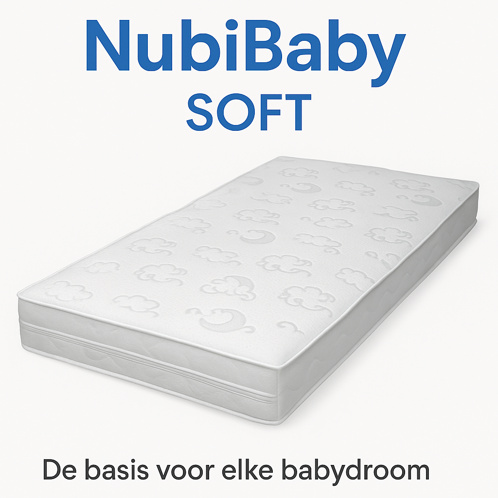Comfy Baby Matras - NubiBaby Soft - 60x120 cm - 11 cm dik - Comfortschuim – Oeko-Tex – Ademend & Wasbare Hoes – Duurzaam & Ergonomisch