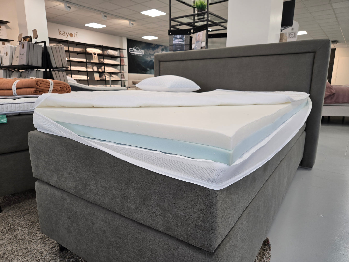 ComfyTop 12 cm Hybride Topper – NASA Traagschuim & Koudschuim met Tencel Hoes & 3D Ventilatieband