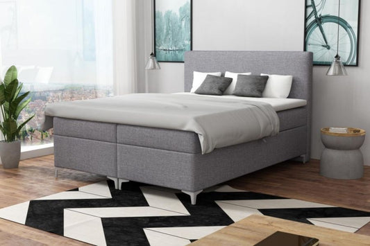 Novio Boxspring Tavira met opbergruimte zilvergrijs